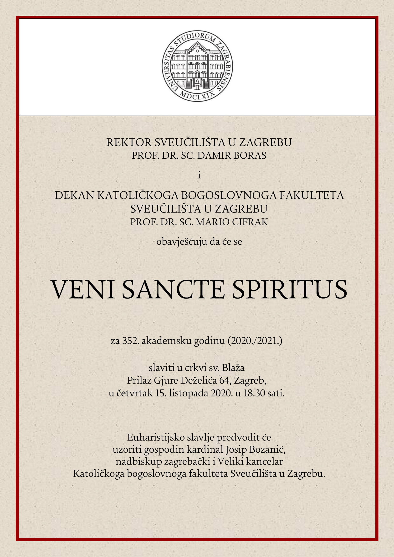 Veni Sancte Spiritus 2020.